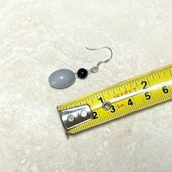 2/$20, Grey Anhydrite & Dark Blue Goldstone Earrings, w/ Sterling Silver Hooks - Picture 7 of 10